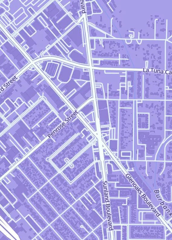 Street map around Stockcalifornia Toy Store, 8908 Glenoaks Blvd, Sun Valley, CA
