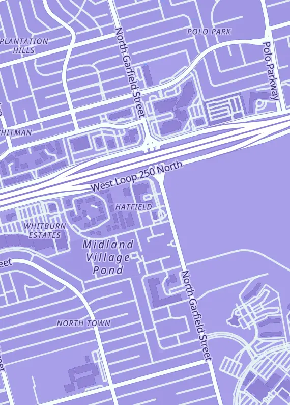 Street map around Stormcrow Games, 4519 N Garfield St #16b, Midland, TX