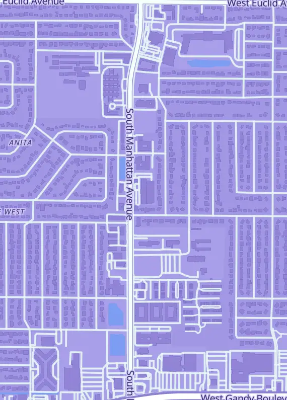 Street map around Strange Cat Toys - Designer Toy Store, 4348 S Manhattan Ave, Tampa, FL