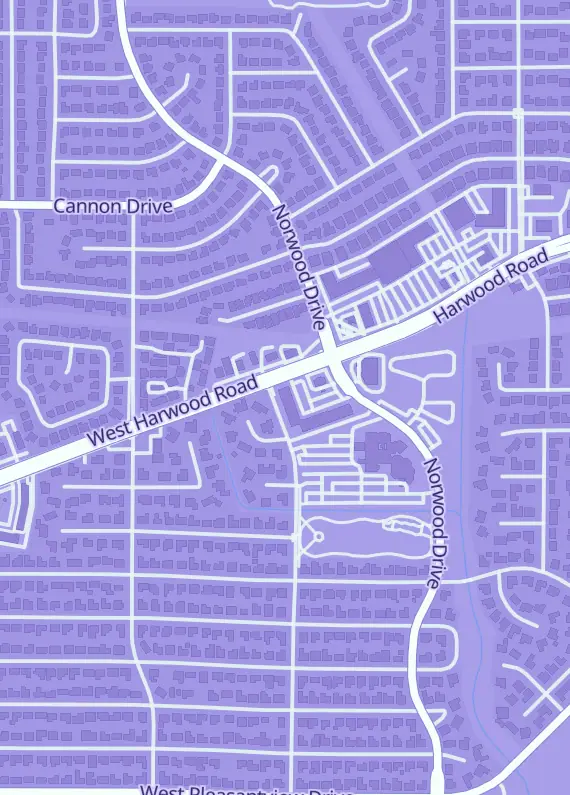 Street map around Strictly Animez Collectibles, 185 W Harwood Rd, Hurst, TX