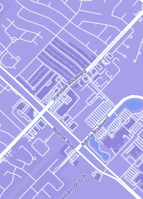 Street map around Strikezone, 10904 Scarsdale Blvd, Houston, TX