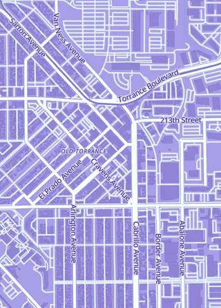 Street map around Summit Labs, Torrance