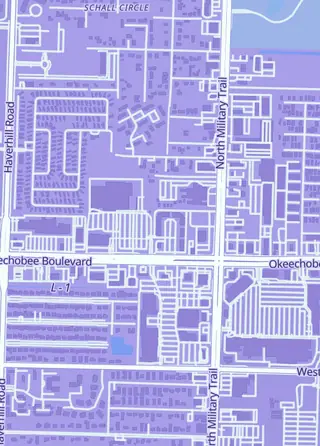 Street map around Super Anime Store - West Palm Beach, West Palm Beach