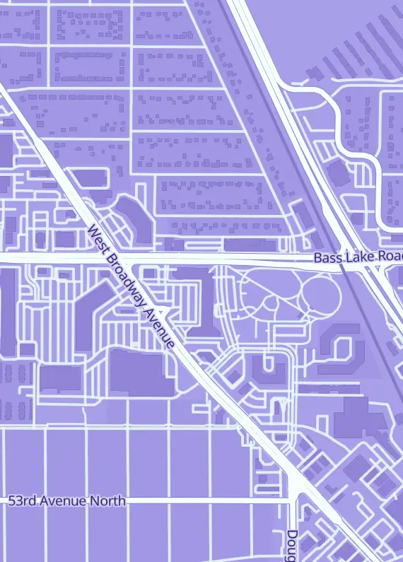 Street map around Table Top Tournaments, 5560 W Broadway Ave, Crystal, MN
