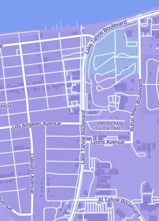Street map around Tahoe Toys and Treasures, South Lake Tahoe