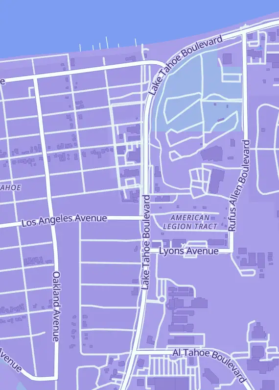 Street map around Tahoe Toys and Treasures, 3053 Harrison Ave Ste 101, South Lake Tahoe, CA
