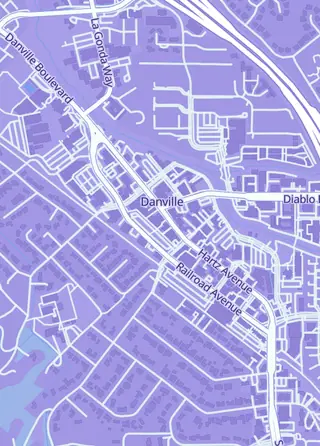 Street map around Talkin' Baseball, Danville