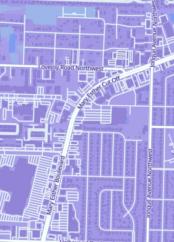 Street map around TBS Comics & Games, 550 Mary Esther Cut Off NW, Fort Walton Beach, FL