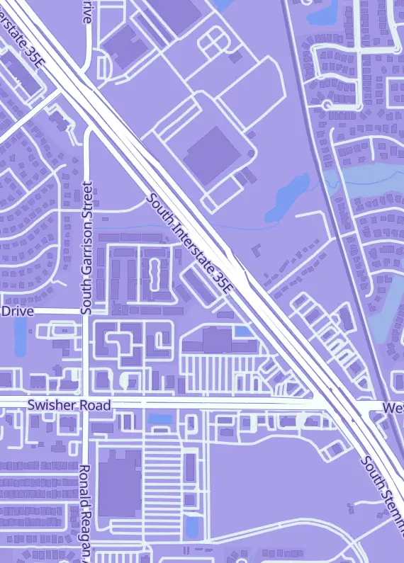 Street map around TCG Nation, 7650 S Interstate 35 Suite 134, Corinth, TX