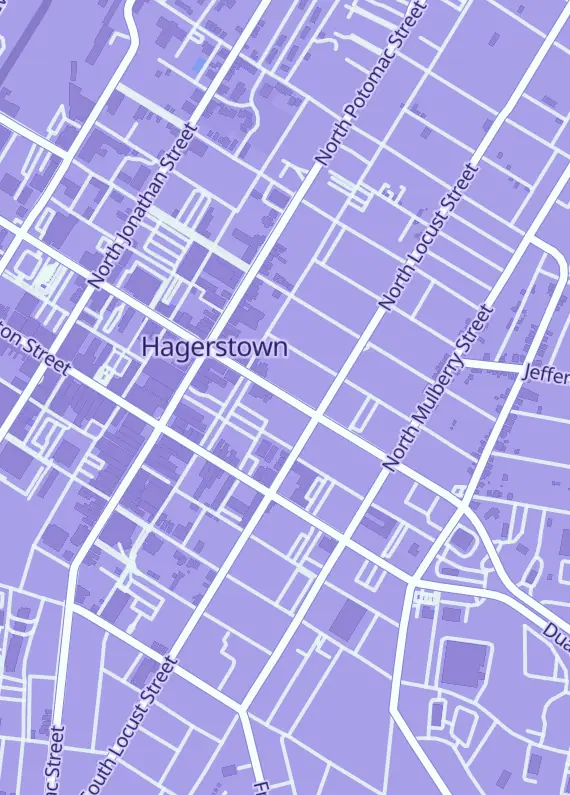 Street map around TCG Stop, 11234, Hagerstown, MD