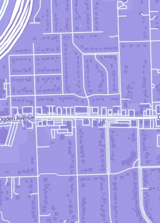 Street map around The Baseball Card King, Downers Grove