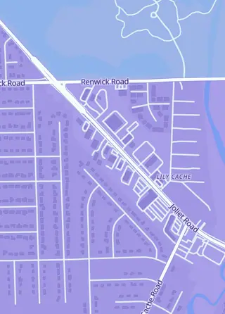 Street map around The Baseball Card King, Plainfield