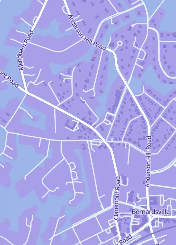 Street map around The Bearded Dragon, 123 Claremont Rd, Bernardsville, NJ