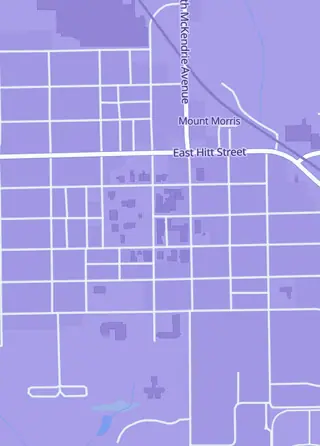 Street map around The Board Room, Mt Morris