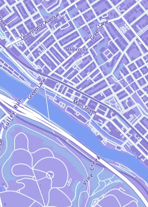 Street map around The Break Box Cards LLC, 4374 Main St, Philadelphia, PA