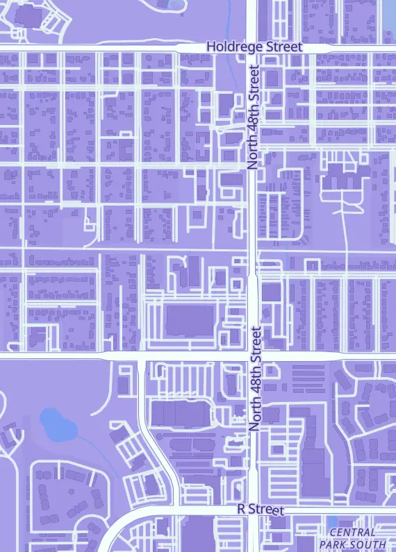 Street map around The Card Yard, 4600 W St, Lincoln, NE