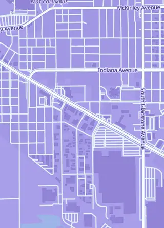 Street map around The Castle Games, Columbus