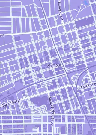 Street map around The Castle Games, Seymour