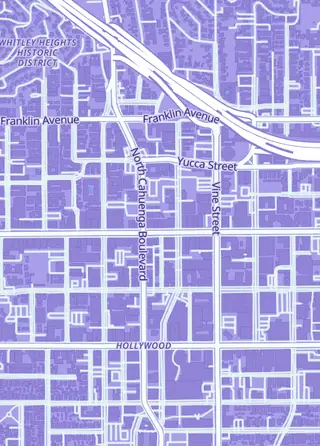 Street map around The Coffee Breakers, Los Angeles