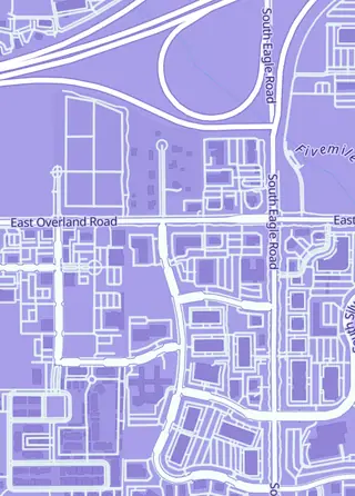 Street map around The Collectors Outpost, Meridian