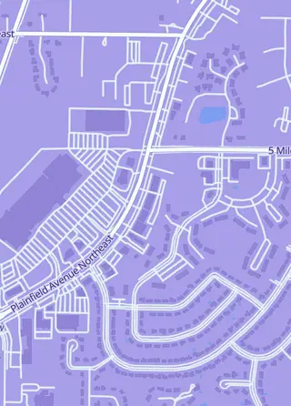 Street map around The Comic Signal, Grand Rapids