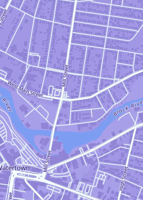 Street map around The Comic Stop, 134A Main St, E Watertown, MA