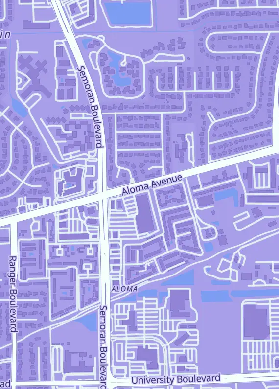 Street map around The Crafty Gamer, 495 N Semoran Blvd Ste 3, Winter Park, FL