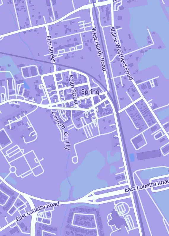 Street map around The Dug Out, 211 Midway St, Spring, TX