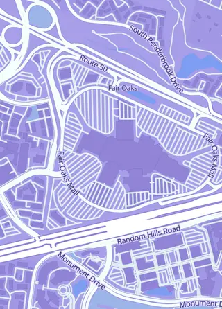 Street map around The Eternal Forge, Fairfax