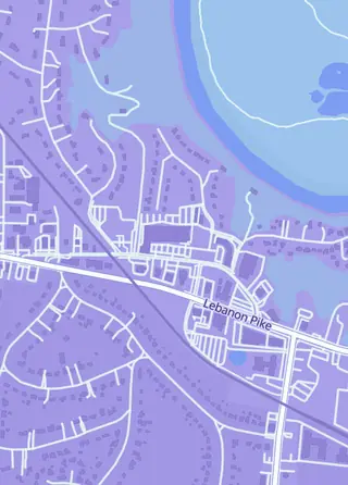 Street map around The Game Cave, Nashville