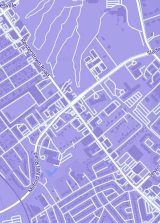 Street map around The Game Haven, Pikesville