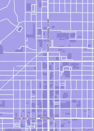 Street map around The Game Shoppe, Pittsburg