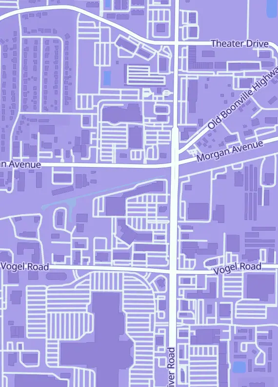 Street map around The Gaming Guild, 1460 N Green River Rd, Evansville, IN