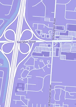 Street map around The Guardtower East, Columbus