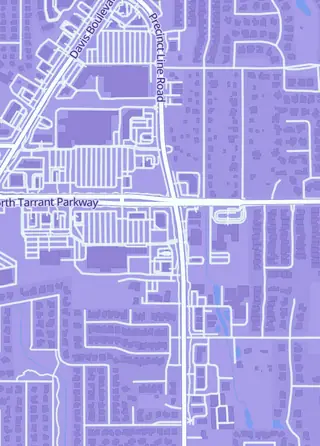 Street map around The Hive HQ, North Richland Hills