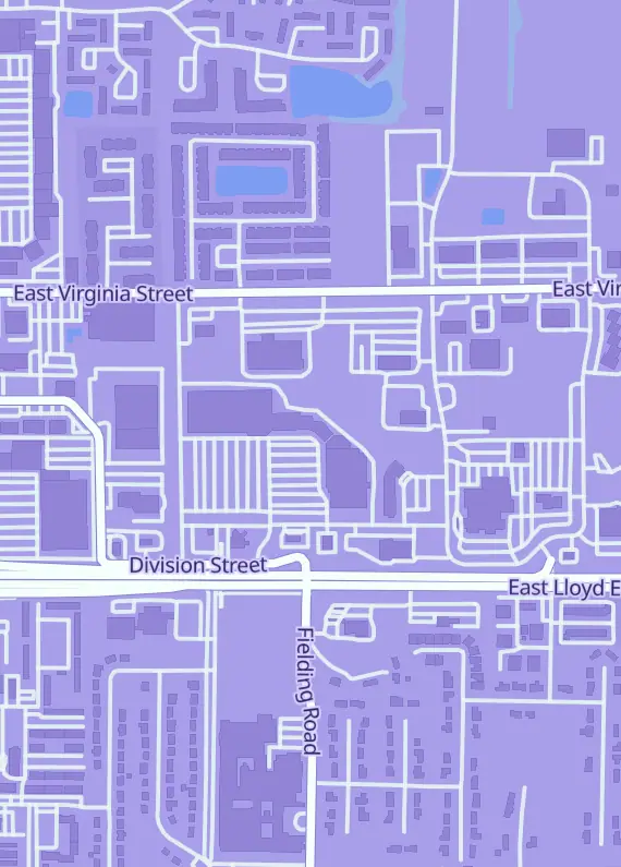 Street map around The Hobby Den, 5432 E Indiana St, Evansville, IN
