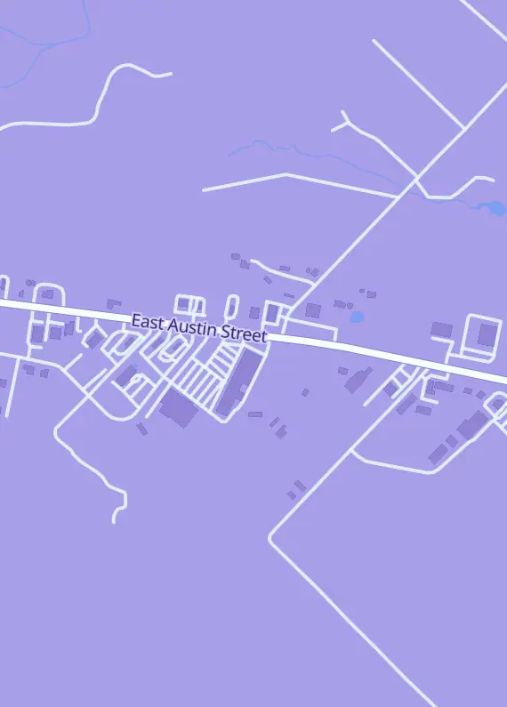Street map around The Hobby Hub, 2474 E Austin St, Giddings, TX