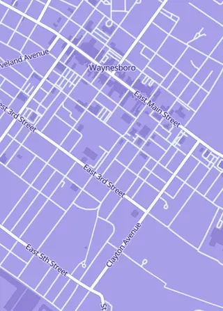 Street map around The lich's lair, Waynesboro