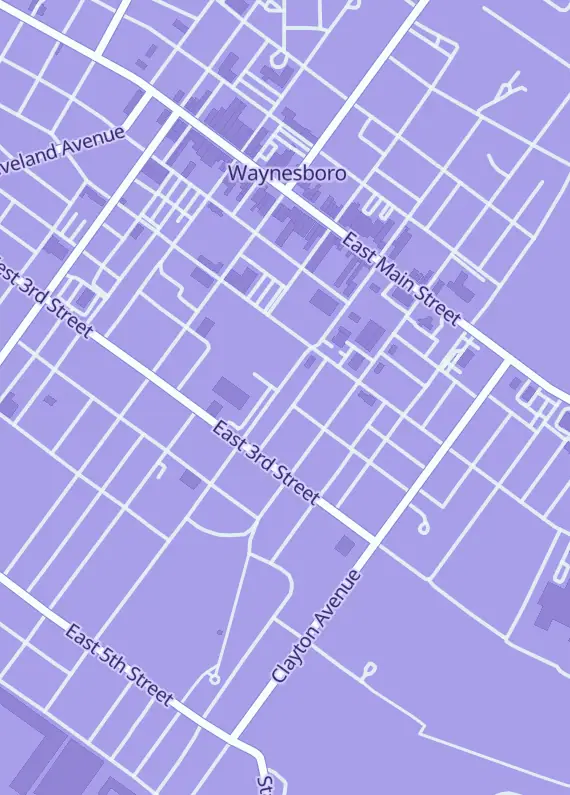 Street map around The lich's lair, 119 Walnut St, Waynesboro, PA