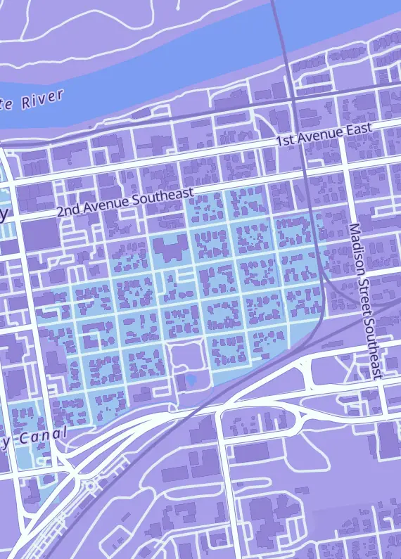 Street map around The Mattcave, 425 SE Jackson St, Albany, OR