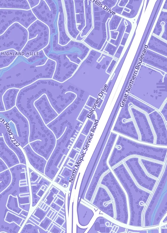 Street map around The Nutrade, 5900 Balcones Dr Ste 7249, Austin, TX