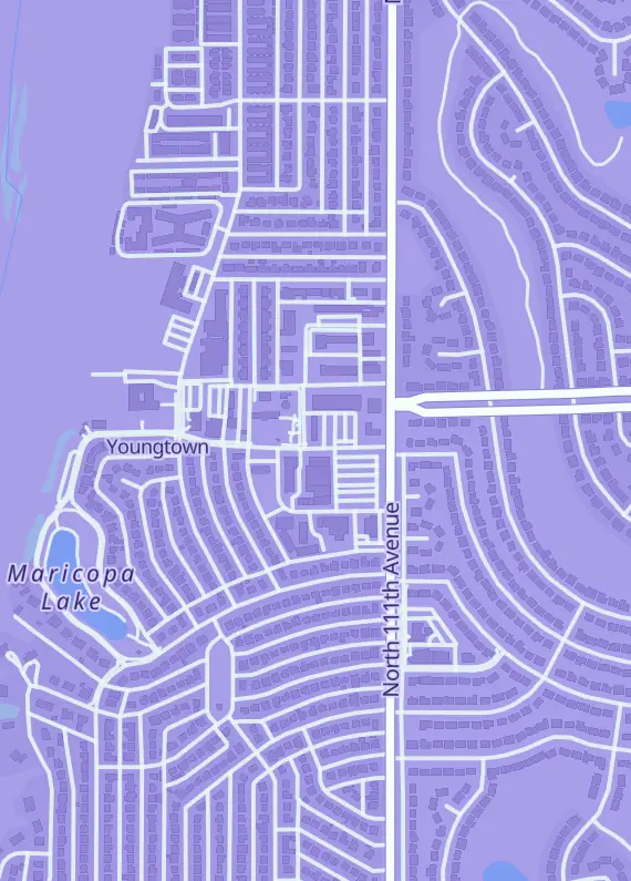 Street map around The Orc's Lair, 11122 W Alabama Ave g2, Youngtown, AZ