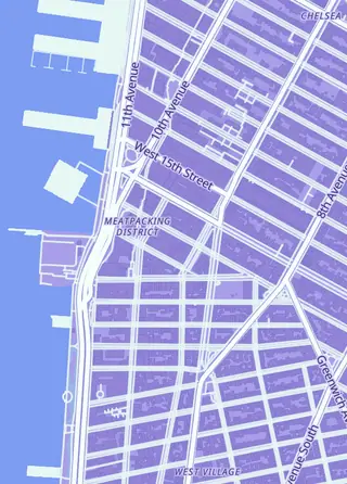 Street map around The Poke Court, New York