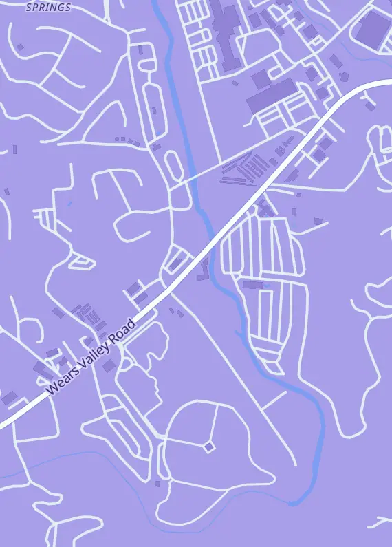 Street map around The PUG, 513 Wears Valley Rd Ste 9.75, Pigeon Forge, TN