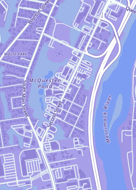 Street map around The Shop by MoBros, 880 Second St, Manchester, NH