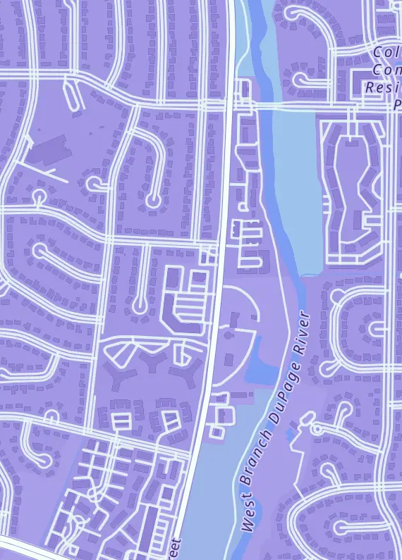 Street map around The Sport's Card Zone, Llc, 1783 S Washington St, Naperville, IL