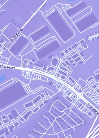 Street map around The Sports Shack, Buford