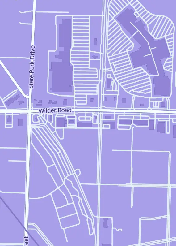 Street map around The Stadium, 3980 Wilder Rd, Bay City, MI