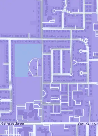 Street map around The Stadium, Frankenmuth