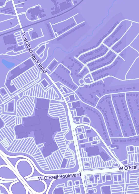 Street map around The Tangled Web, 418 W Blackstock Rd, Spartanburg, SC